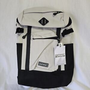 Eastsport Rival Backpack Beige Black Up to 17" Laptop 18.5" x 11.25" x 6.25" NWT